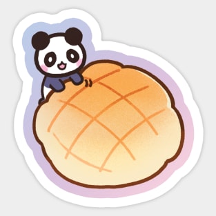 panda melon pan melon bread kawaii Sticker